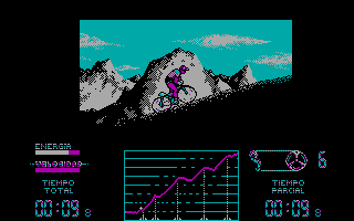 Perico Delgado Maillot Amarillo (DOS) screenshot: Climbing