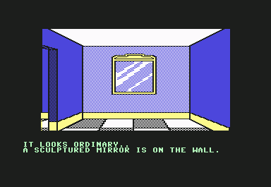 The Institute (Commodore 64) screenshot: End of hallway mirror