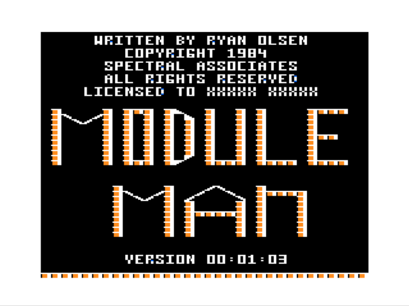 Module Man (TRS-80 CoCo) screenshot: Title Screen