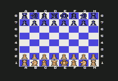 The Chessmaster 2000 (Commodore 64) screenshot: Start board