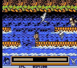Joe & Mac: Caveman Ninja (NES) screenshot: These birds are really annoying.
