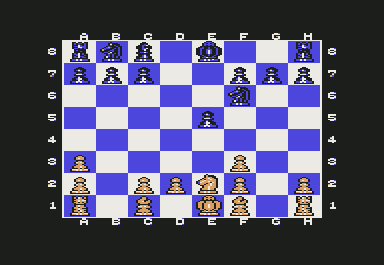 The Chessmaster 2000 (Commodore 64) screenshot: Both Queens are removed