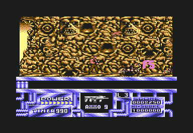 Hell Hole (Commodore 64) screenshot: Hopping over holes in the floor hard to see them