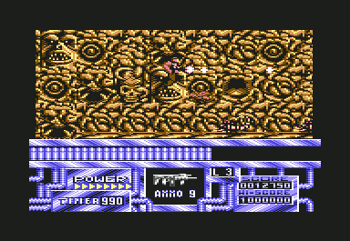 Hell Hole (Commodore 64) screenshot: The scorpions blend into the background as well