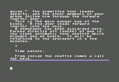 Essex (Commodore 64) screenshot: Opening narrative complete - Game start