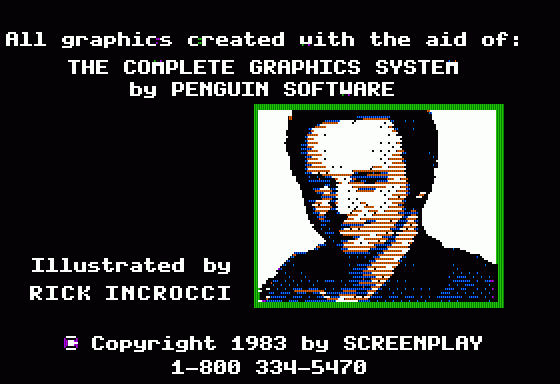 The Institute (Apple II) screenshot: credits