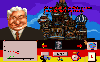 Hurra Deutschland (DOS) screenshot: Visiting Boris Yeltsin in Moscow.