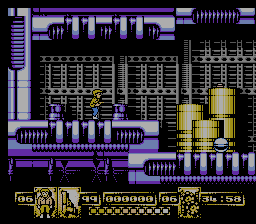 James Bond Jr (NES) screenshot: Inside a huge helicopter.