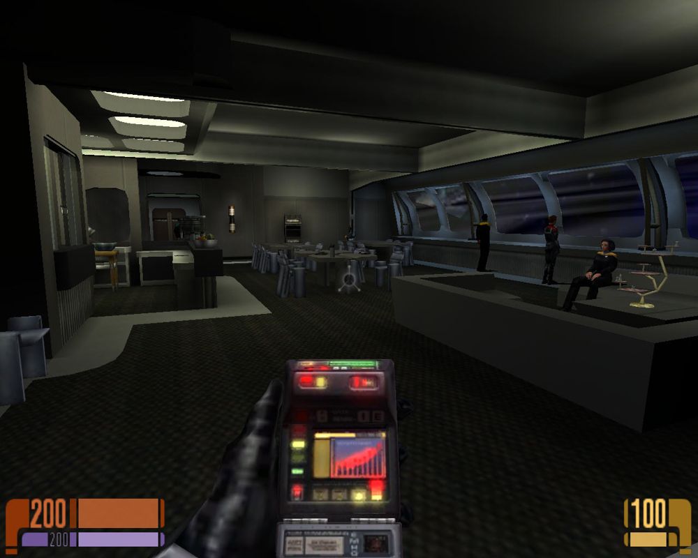Star Trek: Voyager - Elite Force Expansion Pack (Windows) screenshot: In the mess hall