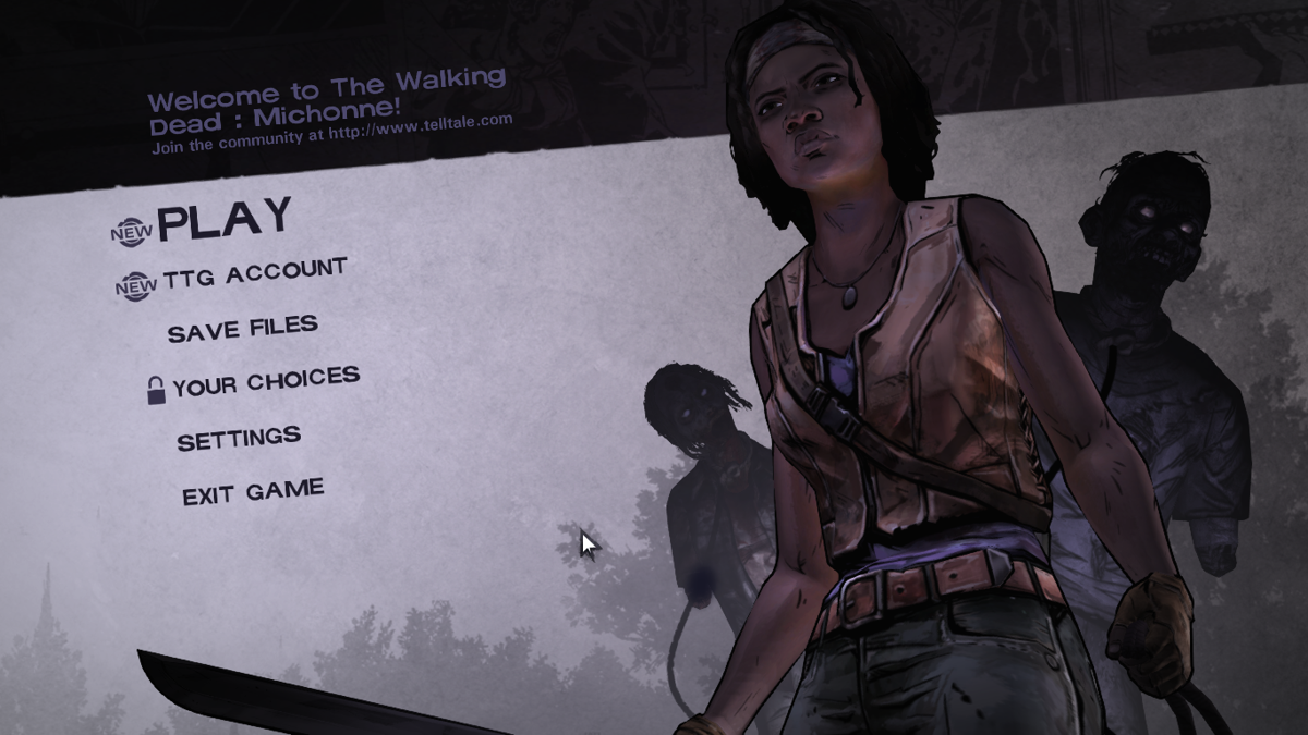 The Walking Dead: Michonne (Macintosh) screenshot: Episode 1 - Main menu
