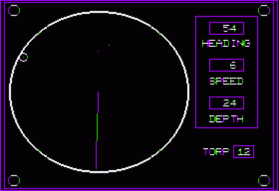 GATO (Apple II) screenshot: Radar contacts dead ahead