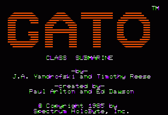 GATO (Apple II) screenshot: Title