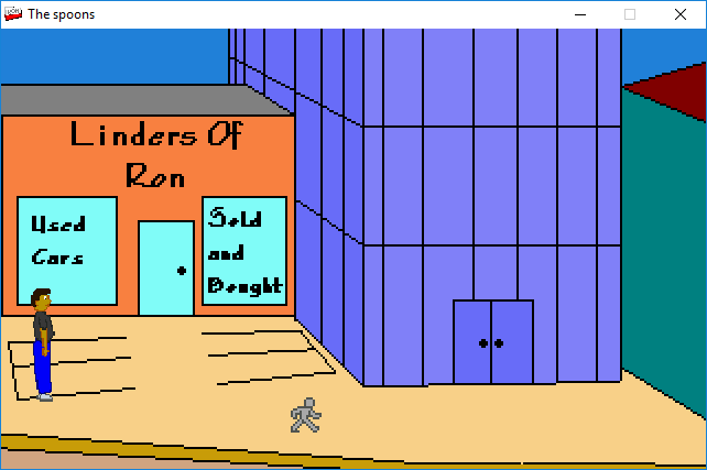 The Spoons (Windows) screenshot: Near the commercial houses of Linders