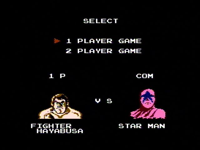 Pro Wrestling (NES) screenshot: Choose a game option