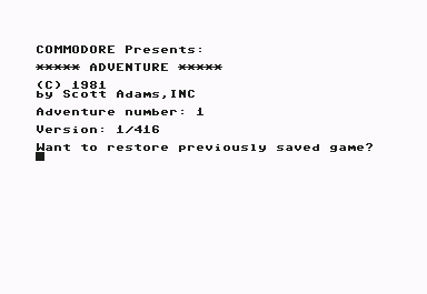 Adventureland (Commodore 64) screenshot: Title