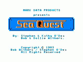Sea Quest (TRS-80 CoCo) screenshot: Title (original)