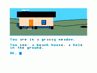 Sea Quest (TRS-80 CoCo) screenshot: Beach house