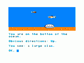 Sea Quest (TRS-80 CoCo) screenshot: That is a big clam