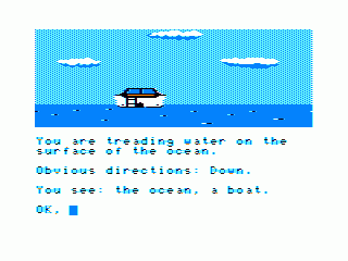 Sea Quest (TRS-80 CoCo) screenshot: Tanks ready.... time for a deep dive