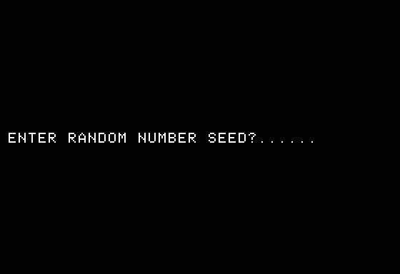 Andromeda Conquest (Apple II) screenshot: Wants a random number for Galaxy building computation