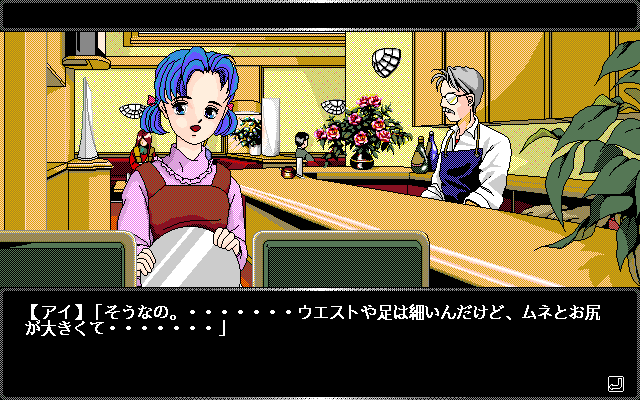 Bishōjo Hunter ZX (PC-98) screenshot: Teehouse