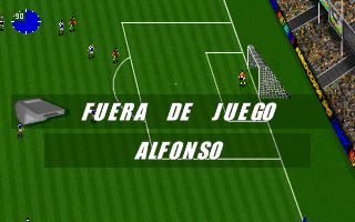 PC Selección Española de Fútbol Eurocopa '96 (DOS) screenshot: Offside