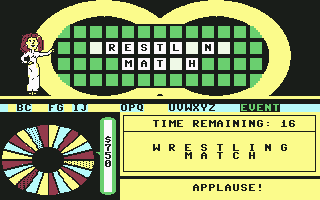 Wheel of Fortune (Commodore 64) screenshot: The crowd goes wild