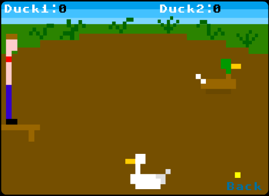 Duck Pond (Browser) screenshot: Once you drain the pond, the ducks no longer move
