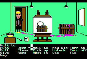 Maniac Mansion (Apple II) screenshot: Art room.