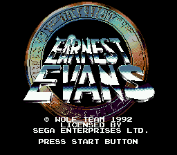 Earnest Evans (Genesis) screenshot: Title screen