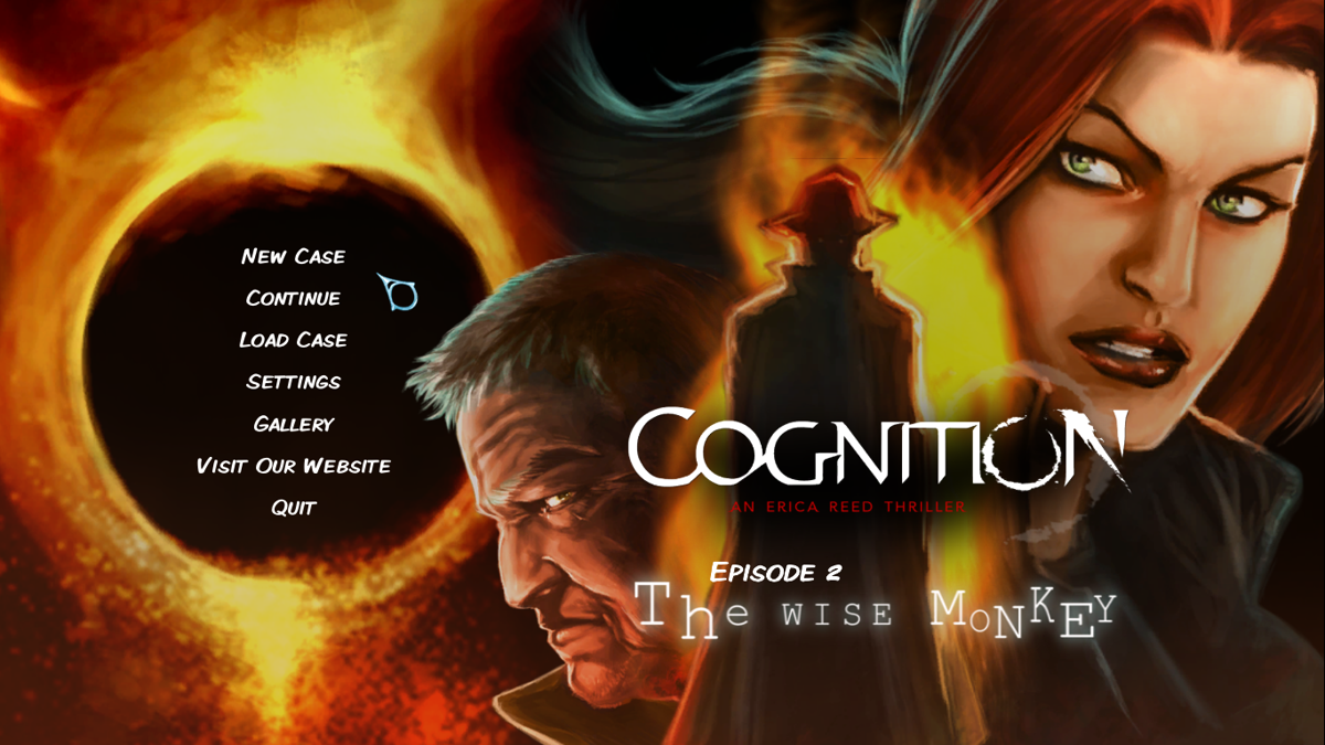 Cognition: An Erica Reed Thriller - Episode 2: The Wise Monkey (Macintosh) screenshot: Main menu