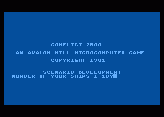 Conflict 2500 (Atari 8-bit) screenshot: Title