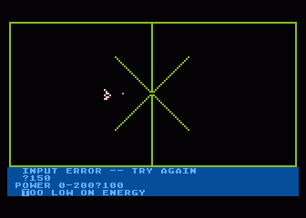 Conflict 2500 (Atari 8-bit) screenshot: Attacking another Planet Pulverizer