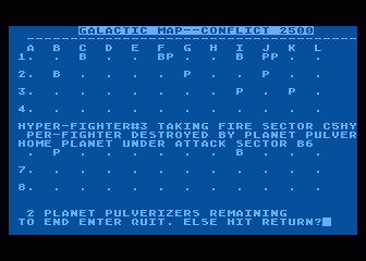 Screenshot of Conflict 2500 (Atari 8-bit, 1981) - MobyGames