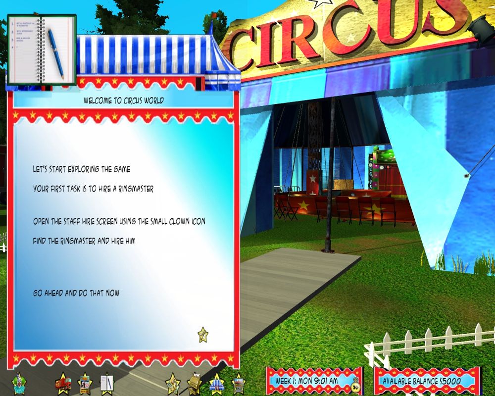 Circus World (Windows) screenshot: Challenge Mode: The start of a game