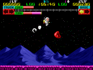 Lunar Jetman (Windows) screenshot: Flying around.