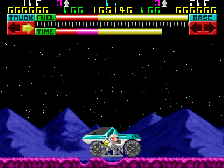 Lunar Jetman (Windows) screenshot: Deploying the metal bridge.