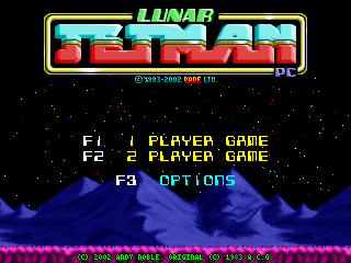 Lunar Jetman (Windows) screenshot: Main menu