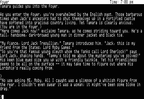 Moonmist (Apple II) screenshot: Foyer - Fiance Lord Jack