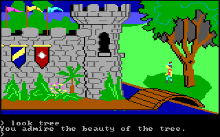 King's Quest (PC Booter) screenshot: The King's castle. (Original PCjr release)