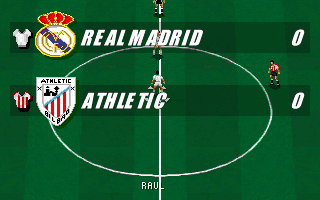 PC Fútbol 4.0 (DOS) screenshot: Zoom x2 view