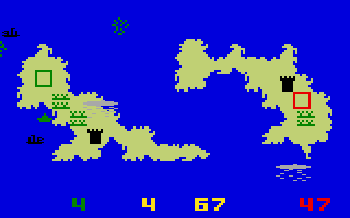 Utopia (Intellivision) screenshot: A game in progress