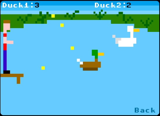 Duck Pond (Browser) screenshot: You can throw up to four pieces of bread