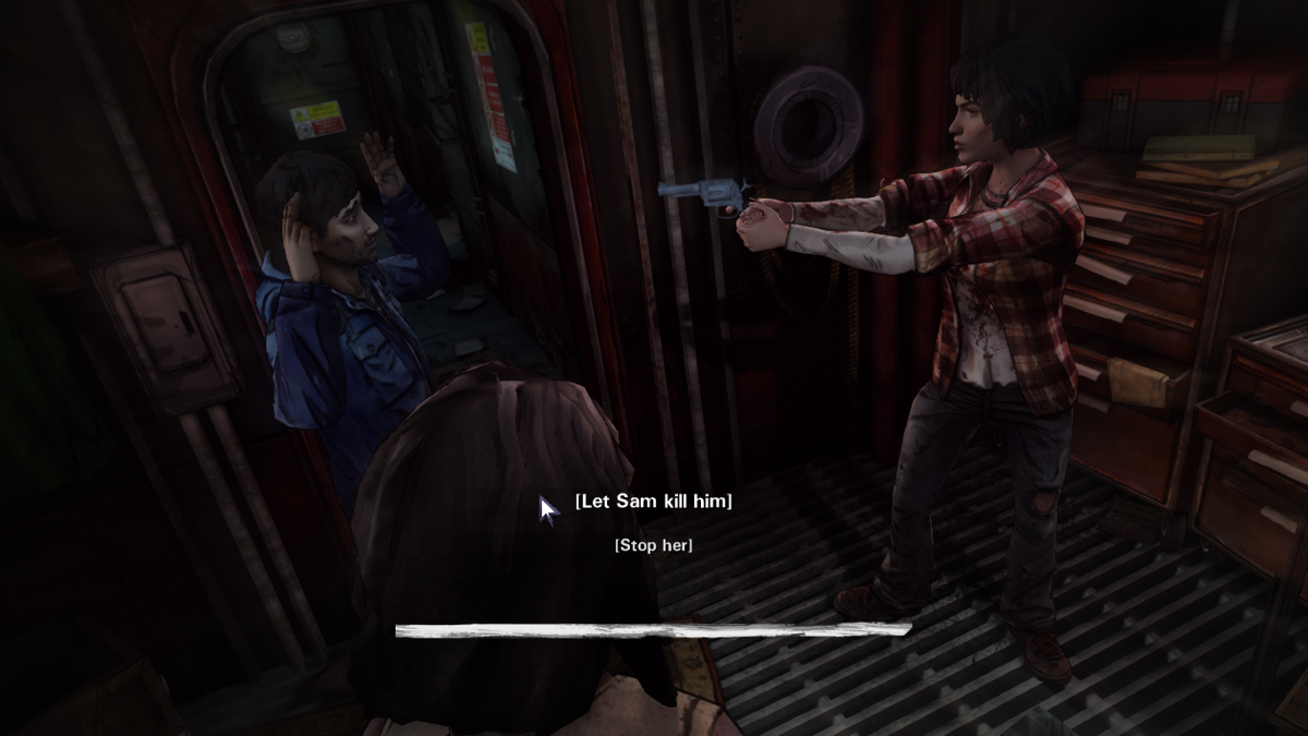 The Walking Dead: Michonne (Macintosh) screenshot: Episode 1 - Sam is in for vengeance