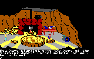 King's Quest II: Romancing the Throne (PC Booter) screenshot: Can I borrow a cup of sugar? (PCjr)