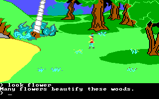 King's Quest II: Romancing the Throne (PC Booter) screenshot: Flowers. (PCjr)