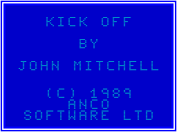 Kick Off (ZX Spectrum) screenshot: Title Screen