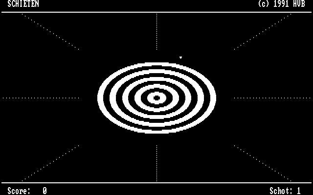 Schieten (DOS) screenshot: Start of game