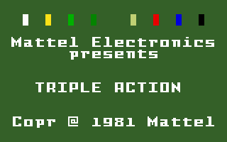 Triple Action (Intellivision) screenshot: Title screen