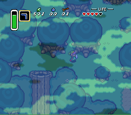 The Legend of Zelda: A Link to the Past (SNES) screenshot: What a strange forest